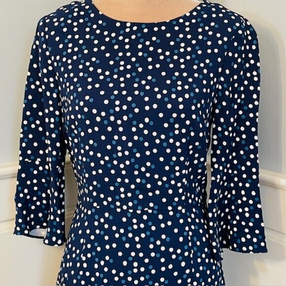 Boden Delia Pop Spot Formal Sheath Midi Career Dress Polka Dot 6R - Picture 4 of 10